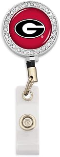 Woman's University of Georgia Bulldogs Crystal Retractable ID Badge Reel with Belt Clip