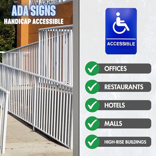 Panneaux en braille plastique bleu de signalisation pour restaurant accessible - 5