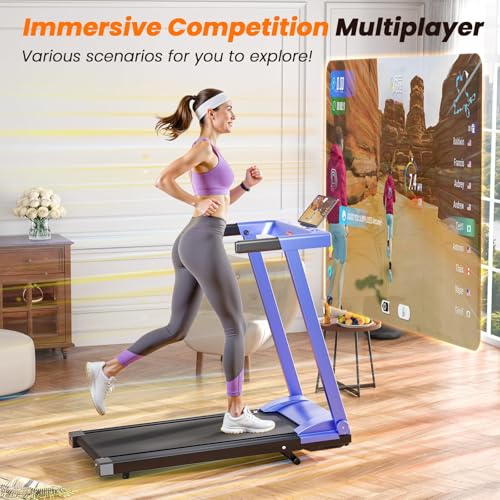 Image of Treadmills for Home, 4-in-1 Foldable Treadmill with Incline, 300 LBS Capacity Running Treadmills for Home Small Spaces with Handles