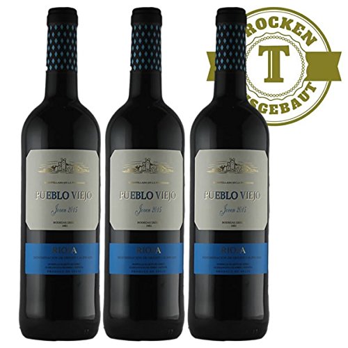 Rotwein Spanien Rioja Pueblo Viejo Tempranillo halbtrocken (3 x 0,75l)