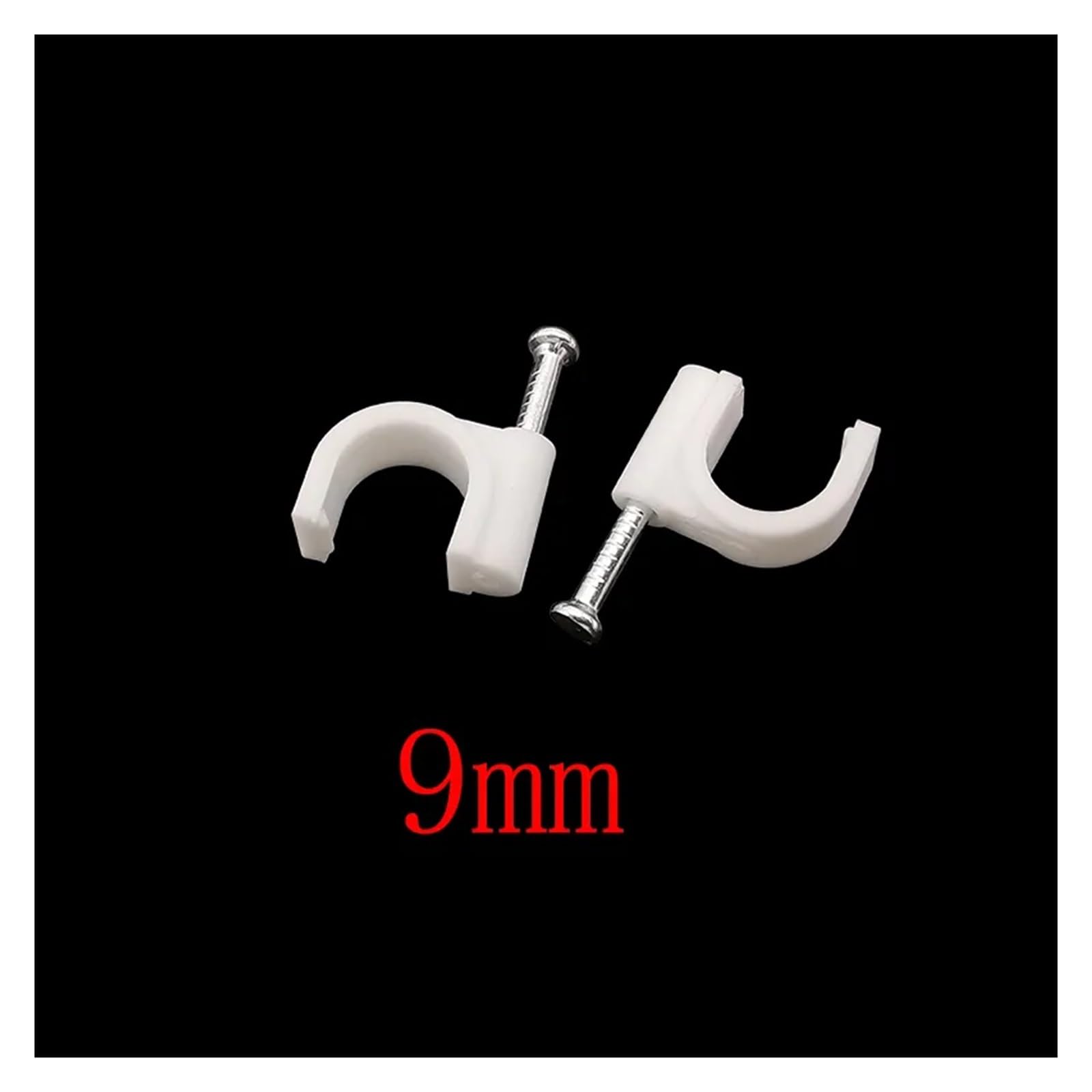 Clips for cables con clavos, 100 unidades, clips for de acero en forma C, 4, 5, 6, 7, 9, 10, 12 Mm, fijación for gestión, eléctricos(9mm)