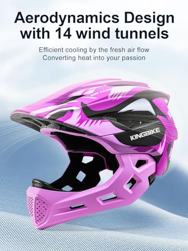 Kids Full Face Helmet Pink Violet