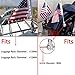 Espear 2PCS Motorcycle American Flagpole Mounts 6 x 10 USA Flag for Harley Goldwing CB VTX CBR Yamaha 1/2 Rack Chrome Mount Poles
