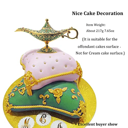 Aveson Classic Vintage Collectable Rare Legend Aladdin Magic Genie Costume Lamp Home Table Decoration & Gift, Golden Green #TOP4