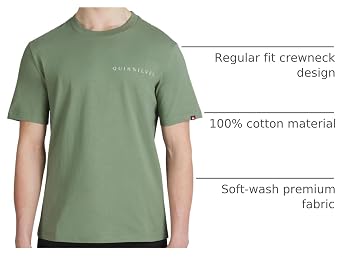 Quiksilver Men's Regular Fit Premium Soft Cotton Tee Short Sleeve T-Shirt