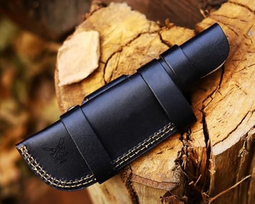 ADAM KNIVES Bainha de faca rastreadora de couro para cinto, bainha de couro horizontal, bainha de co