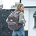 Diaper Bag Backpack, RUVALINO Multifunction Travel Back Pack Maternity Baby Changing Bags, Large Capacity, Waterproof and Stylish, Dark Gray
