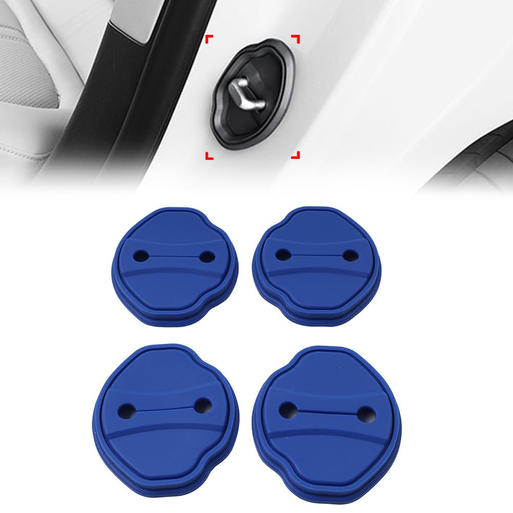Cnswee6 4 Pcs Door Entry Guard Car Door Lock Protective Cover Blue Silicone for BMW X1 U11 U12 2022-2024 Left & Right Hand