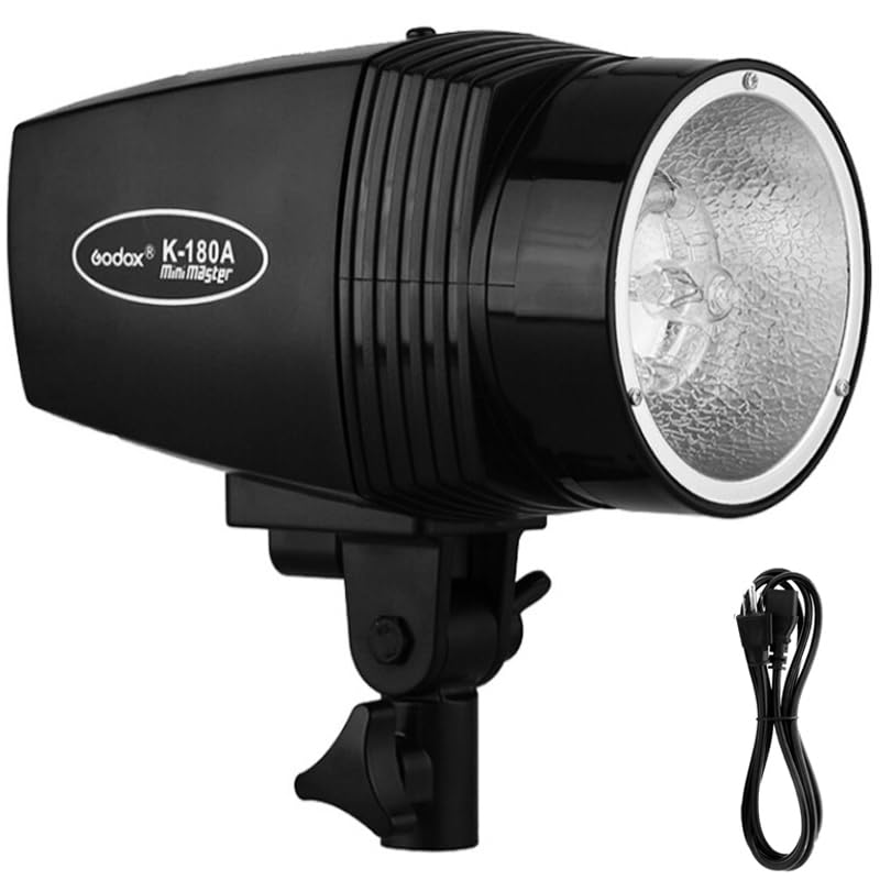 Godox K180A Studio Flash Strobe Light for Phototgraphy 180W Compact Monolight Photoshoot Daylight Strobe Lighting GN 45 75W Modeling Lamp Recycle Time 0.5-3s for Beginner Home Studio AC 110V