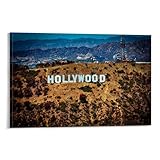 ハリウッドサイン ハリウッドヒルズ サンタモニカ丘陵 ポスター 壁アート キャンバス プリント リビング 寝室 ダイニングルーム バスルーム ホーム装飾 壁掛け 24x36inch(60x90cm) Frame-style