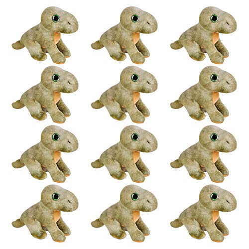 Forest & Twelfth Stuffed Mini Brontosaurus Plush Toys, 12 Pack Stuffed Animal Plush Toys for Kids, Zoo Safari Party Favors and Goody Bags, Classroom Treasure Box Prizes, Stocking Stuffers