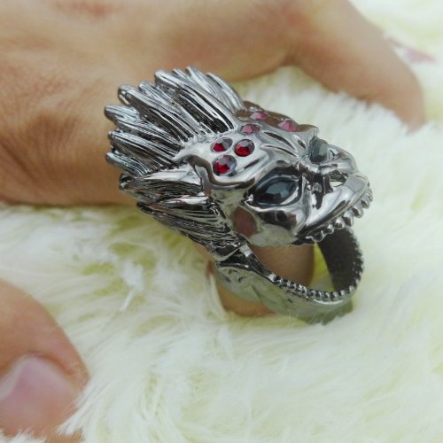 Finger Ring of Death Note L Jewelry Knuckle Punk Rock Gothic Cosplay Vintage Joint Rings (red)