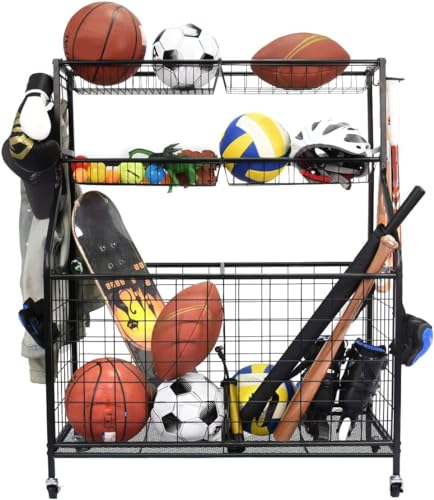 Listado y reviews de Organizadores con Ruedas para Garaje más recomendados. 33 RabbitStorm Organizador de Equipo Deportivo de Garaje, Estante de Almacenamiento de Bolas, Garaje de Almacenamiento de Bolas, Organizador de Garaje, Carrito de Almacenamiento de...