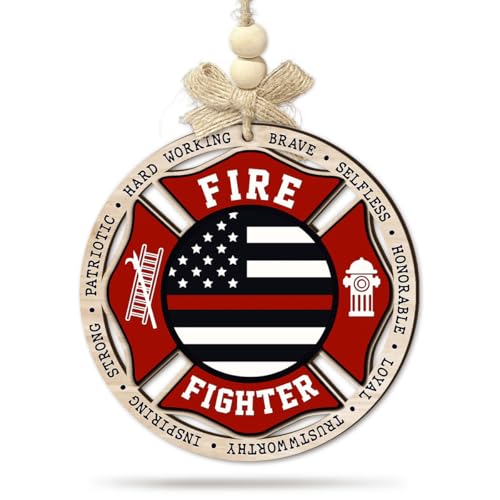 CHOANG Firefighter Christmas Ornament 2025 - Fireman Maltese Cross Xmas Tree Ornaments, 2...