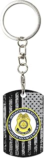 Diplomatic Security Service Stainless Steel Keychain for Men - Durable Key Ring for Car Keys, House Keys, Gift for Dad Husband Father's Day Birthday Christmas