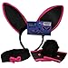 Funny Party Hats Halloween Costume for Women - 4 Pc Set - Black Bunny Ears, Collar, Cuffs & Tail - Bunny Costume - Bunny Costume