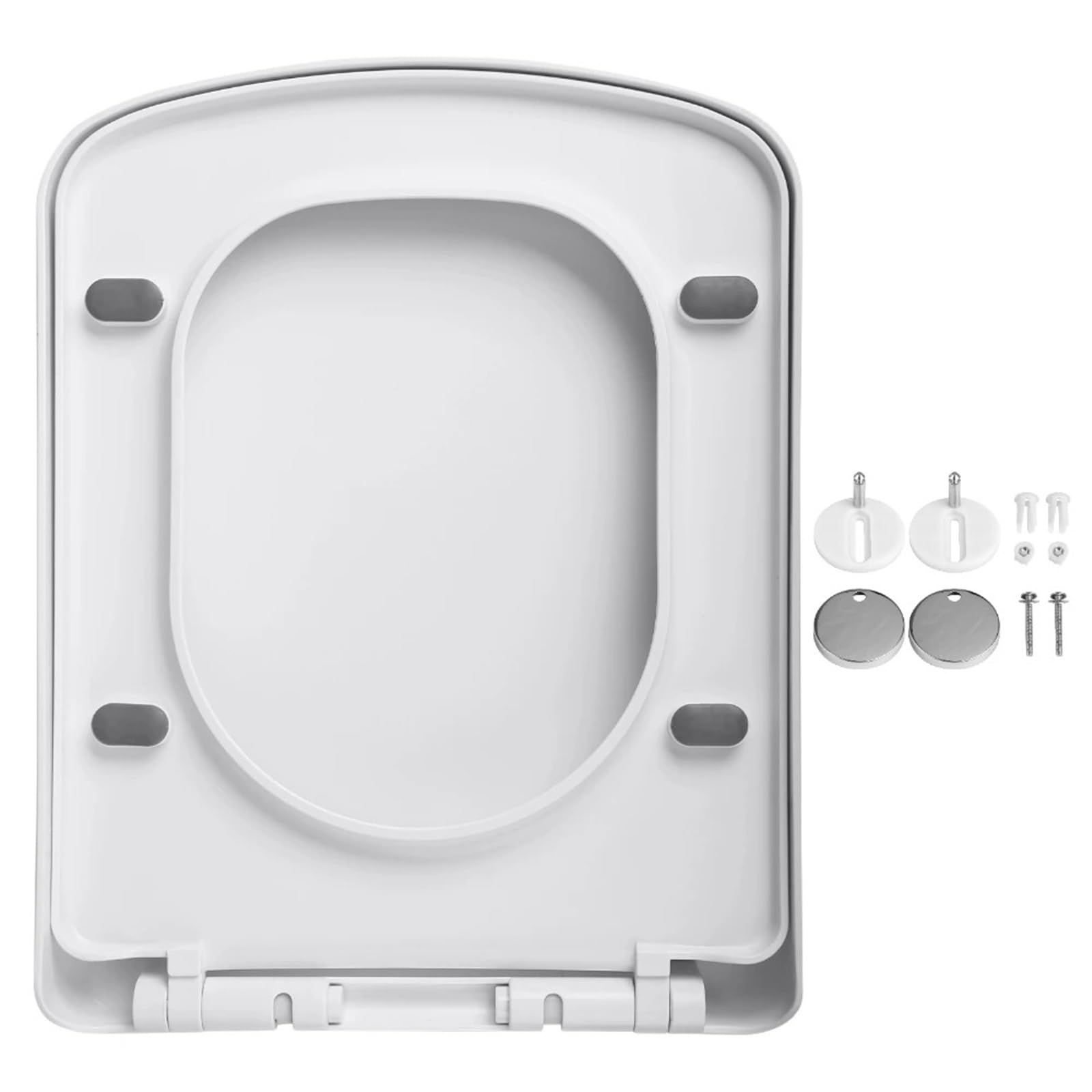 Ladfrtyu White Soft Close Toilet Seat Square Toilet Seat Soft Close One Button Quick Release Seats For Easy Installation With Top Fixing Holes Adjustable Hinge