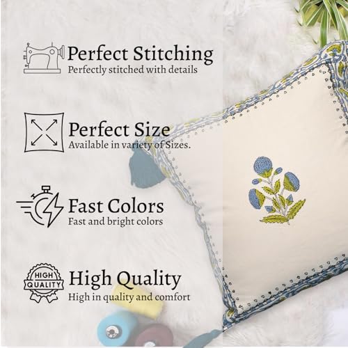 Image of Digital Print Cotton Canvas Throw Pillow Cover for Sofa | 18 X 18 Inch Decorative Pillow Cases for Home Decore | Boho Pillow Case for Living Room and Bed Room (Set of 1, 18 * 18)