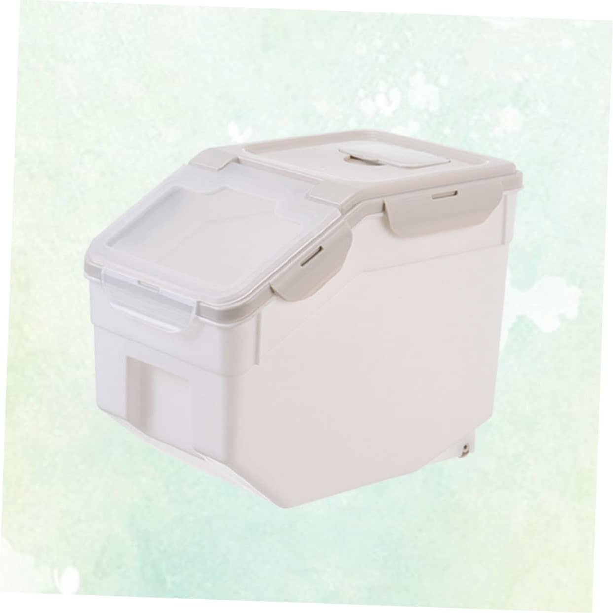 Pet Food Container with Measuring Cup Moistureproof Storage for Dog Cat Food for Indoor Outdoor Use Thickened Design Beige for Travel Litter