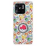 Imagen describiendo el producto Funda Oficial de Pokémon para Xiaomi Redmi 10C - Patrón Sticker Poké Ball