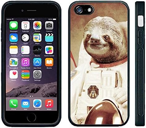Apple iPhone 6 Black Rubber Silicone Case - Dolla Dolla Bill Sloth Astronaut on 