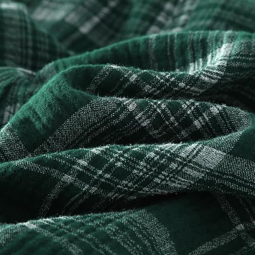 Image of STMAHER 2 Pack Men's Cotton Pajama Bottoms Lightweight Sleep Lounge Pants Plaid Sleepwear Long Pj Pants With Pocket