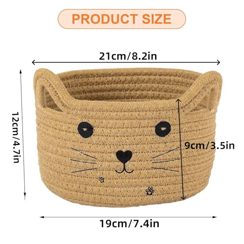 Aufbewahrungskorb aus Baumwollgewebe, Katzen-Aufbewahrungsbox aus Baumwolle, Waschekorb Geflochten Kinder Katze, Zur Aufbewahrung Geeignet Spielzeugkorb für Handtücher, Decken, Spielzeug, Kleidung