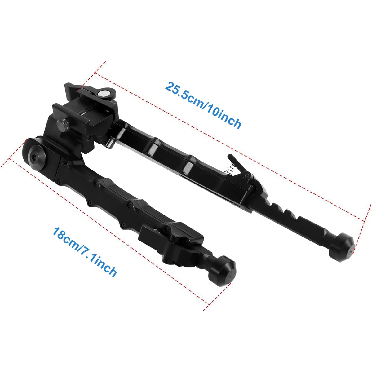 Bipied Tactique V8 Réglable 7-9″ – Montage Picatinny, Rotatif 360°, Démontage Rapide (Neuf)
