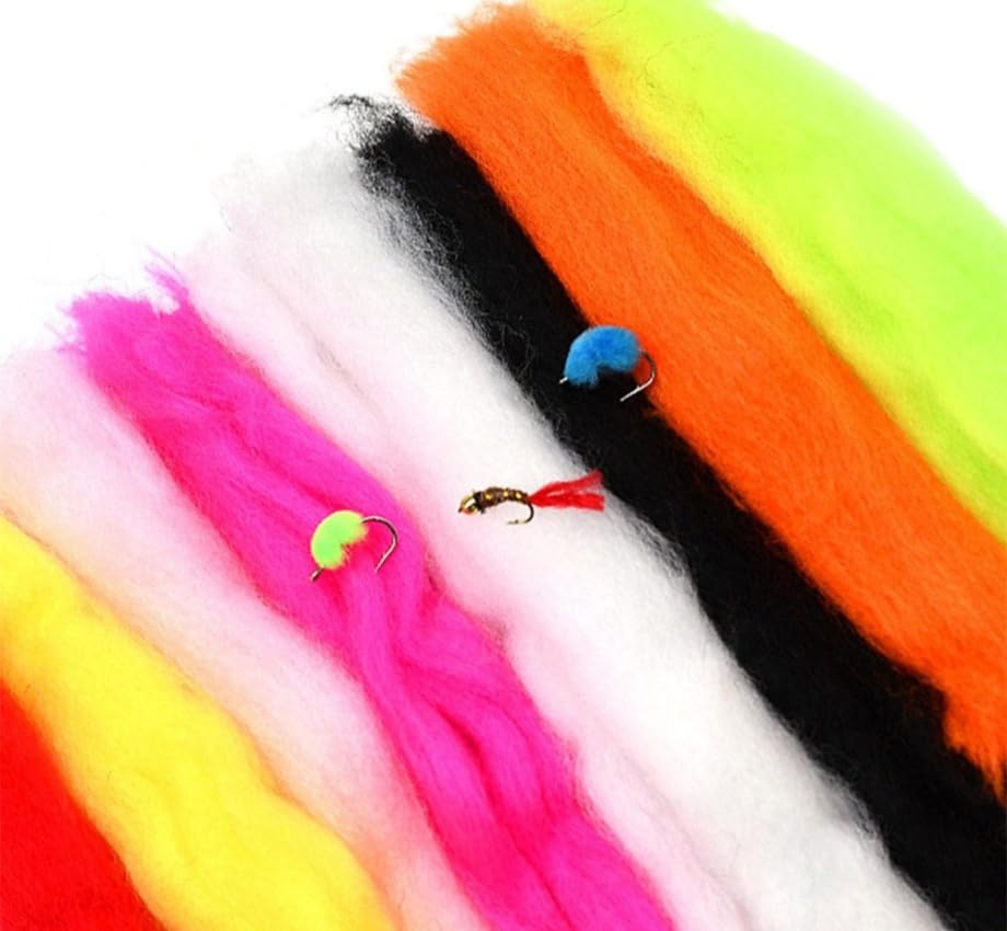 8pcs Egg Yarn Fiber Baitfish Lure Trout Slamon Glow Bug Fly Tying Material