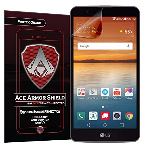 Ace Armor Shield Protek Guard (2 Pack) Screen Protector for The LG Stylo 2V with Free Lifetime Replacement Warranty