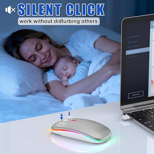 Image of R1 LED Mouse for MacBook Air /iPad /Laptop, Silver