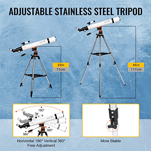 Teleskop Astronomie, 70 mm Öffnung und 700 mm Brennweite (28x-210x), Professionelles Refraktor-Teleskop für Erwachsene… – Bild 5