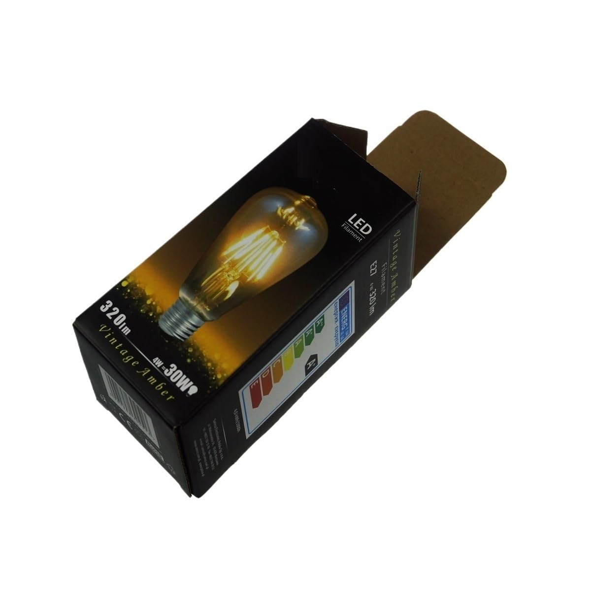 HHF Iluminación del hogar, Paquete de 20, Bombilla LED Vintage AC220V Edison ST64 Fuente de luz Colgante Amarilla cálida teñida en Verde Azulado(6W)