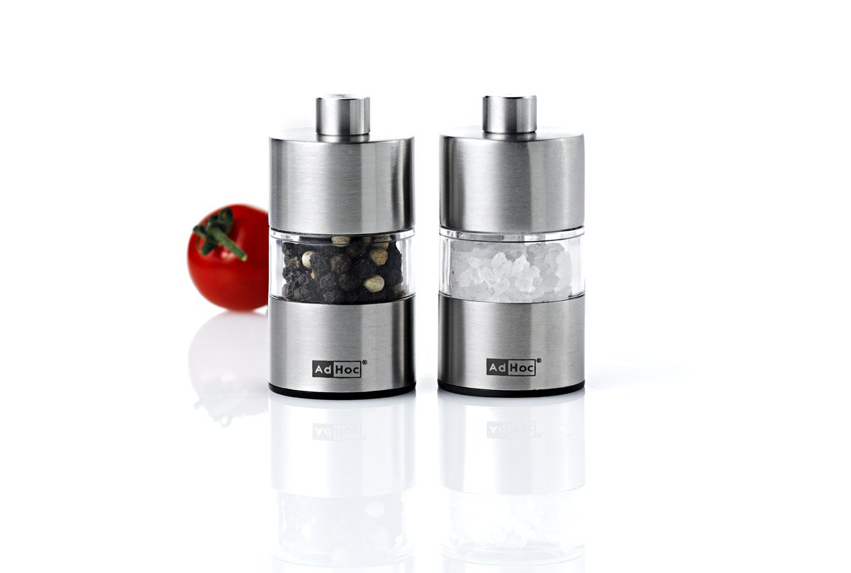 AdHoc, set 2 moedores pim/sal inox/acr 6,2cm classic