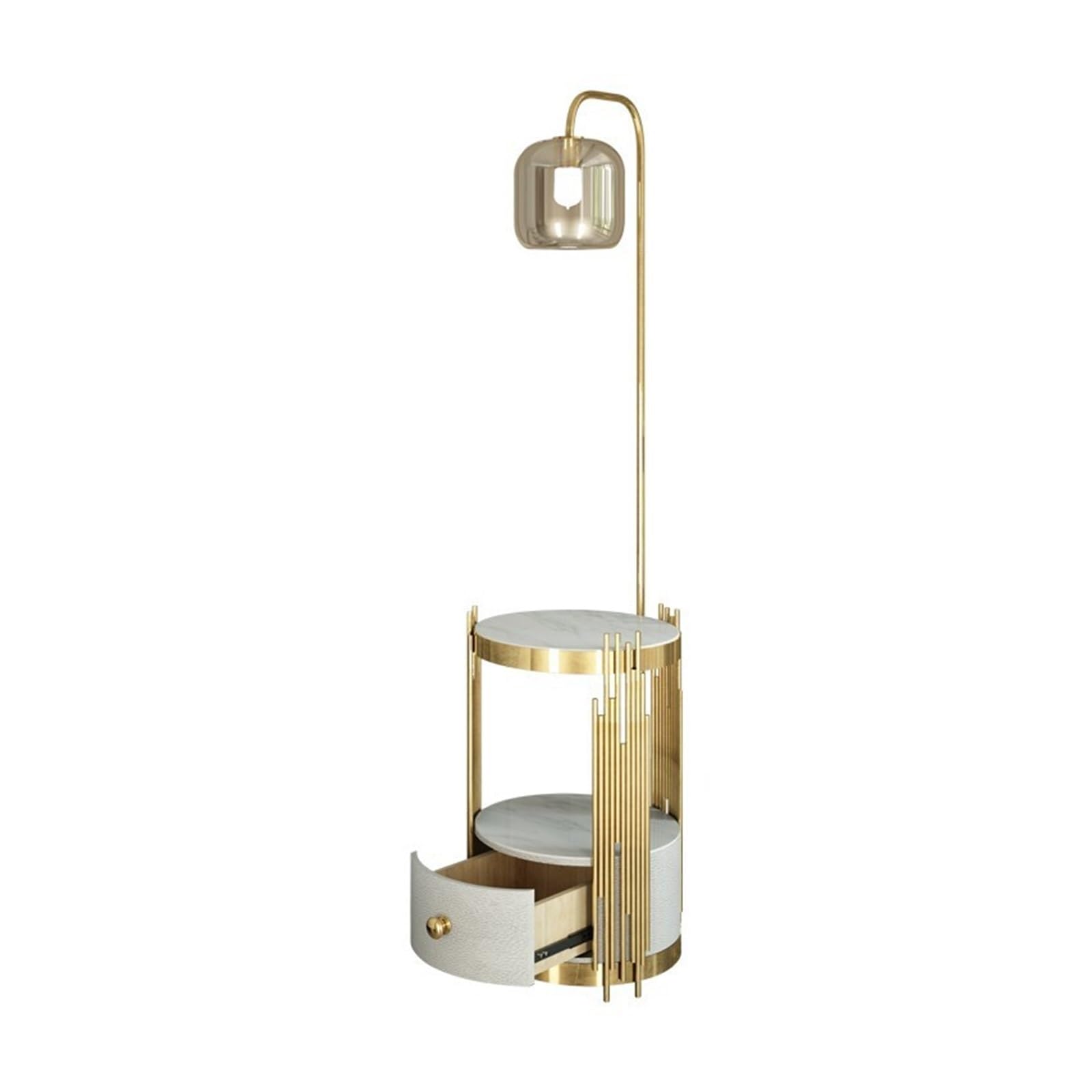 LJHFG63KUYT Standing Lamps Floor Lamp with Table Drawers, End with 3 Color Temperature Reading Light Decorate