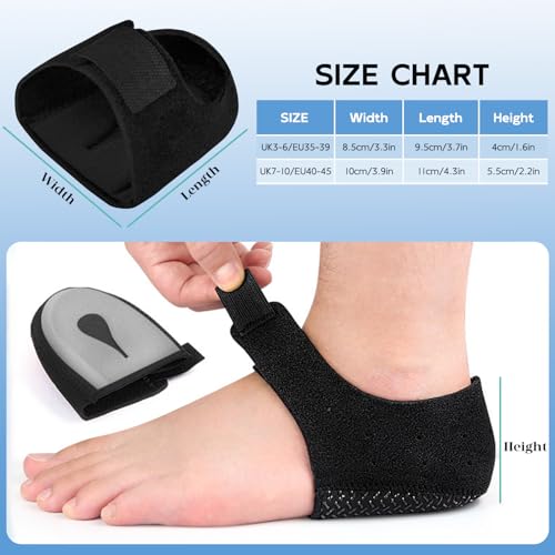 Image of Plantar Fasciitis Heel Cup Protectors, Heel Cups Gel Heel Cushion Support for Heel Spur, Heel Pain, Achilles Tendinitis, Cracked Heels - Heel Inserts Pads for Women Men, S (W 4.5-9 / M 5-8)