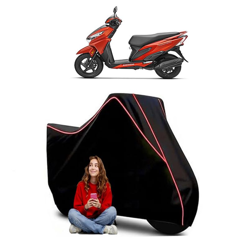 Image of Grazia new Scooty Bike Cover Water Resistant Outdoor Use Universal Fit Scooters Motorcycles Heavy Duty UV Protection Dust Rain Scratch Resistant Elastic Bottom Black Blue Piping