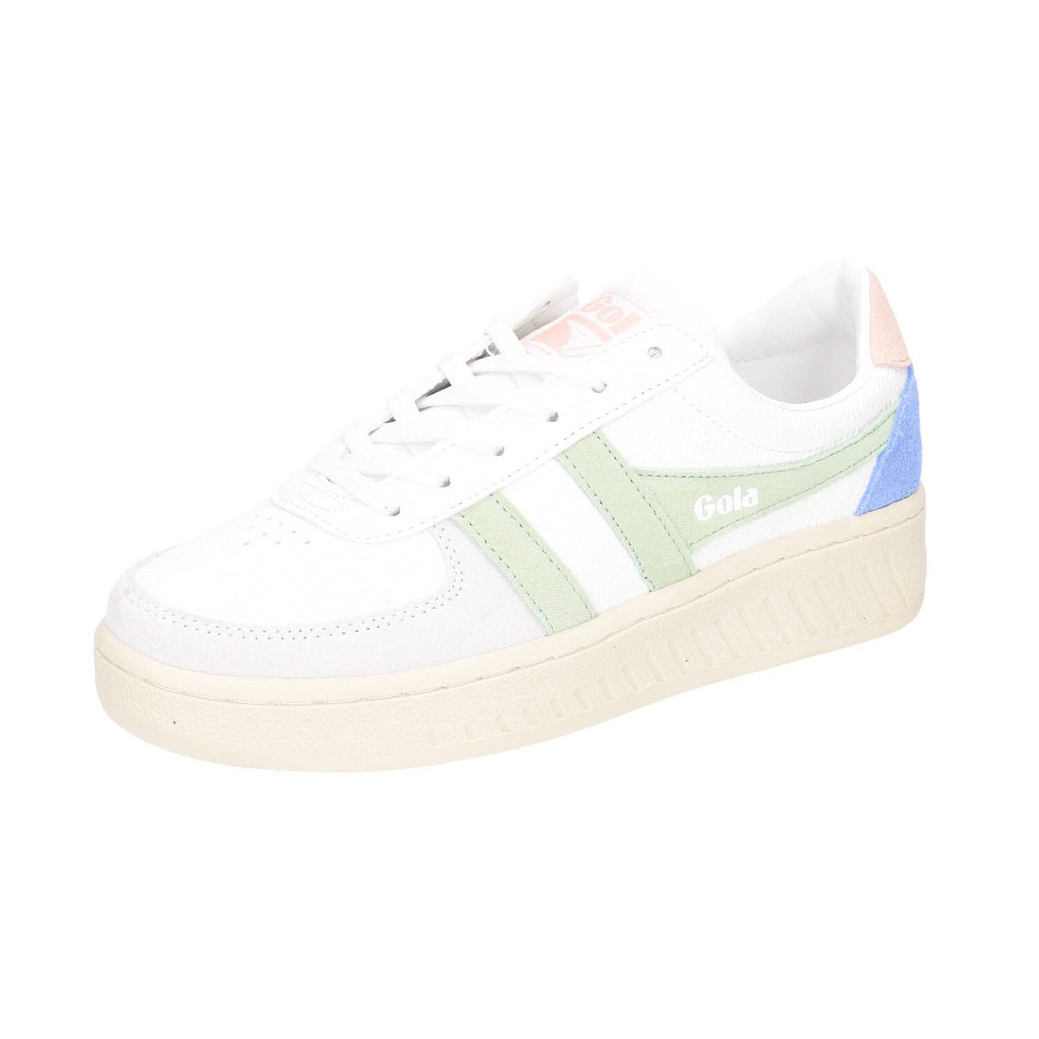 Gola Women's Grandslam Trident White/Patina Green/Pearl Pink 5 Medium