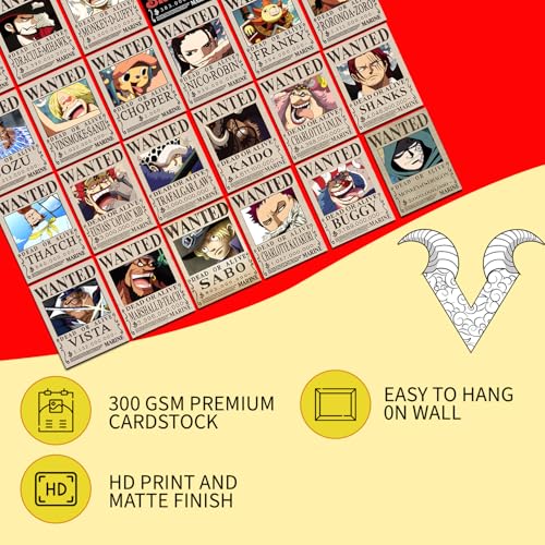 Image of VEENSHI Paper Set Of 36 One Piece Bounty Poster | Anime Wall Poster Of One Piece | Poster Of Anime | Onepiece Room Posters | 300 GSM | 9X6 Inch