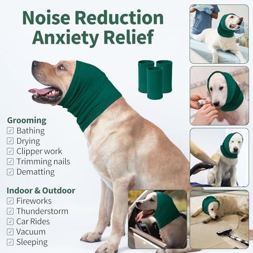 Image of Nanaki Dog Calming Hoodie Ear Wraps for Dogs, Fireworks Ear Protection Head Muffs Doggy Warp Anxiety Relief, Doggy Hematoma Wrap, Pet Head Cover for Grooming and Force Drying Bathing Pet Protector