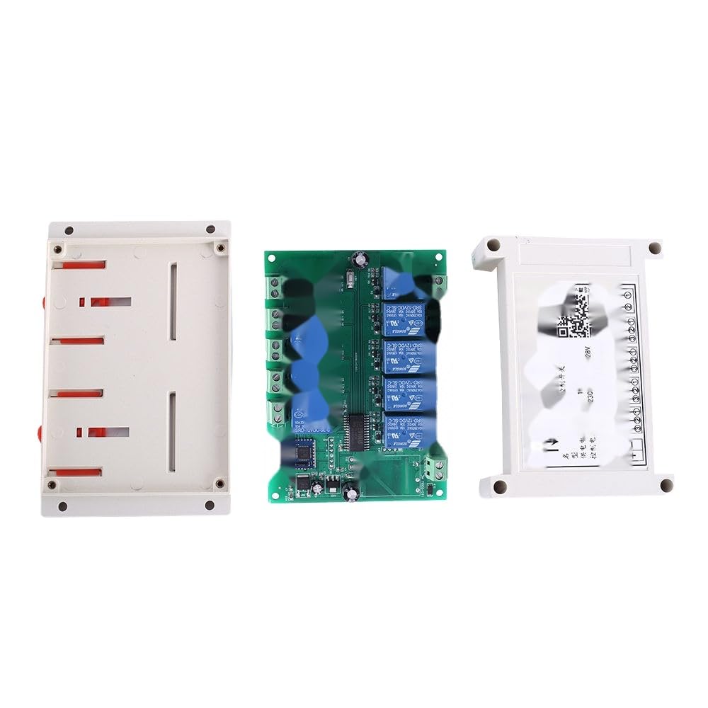 Módulo de relé de 10 canales de CC 12 V, control de aplicación, 10 bits, interruptor de bloqueo automático, temporizador y controlador de retardo