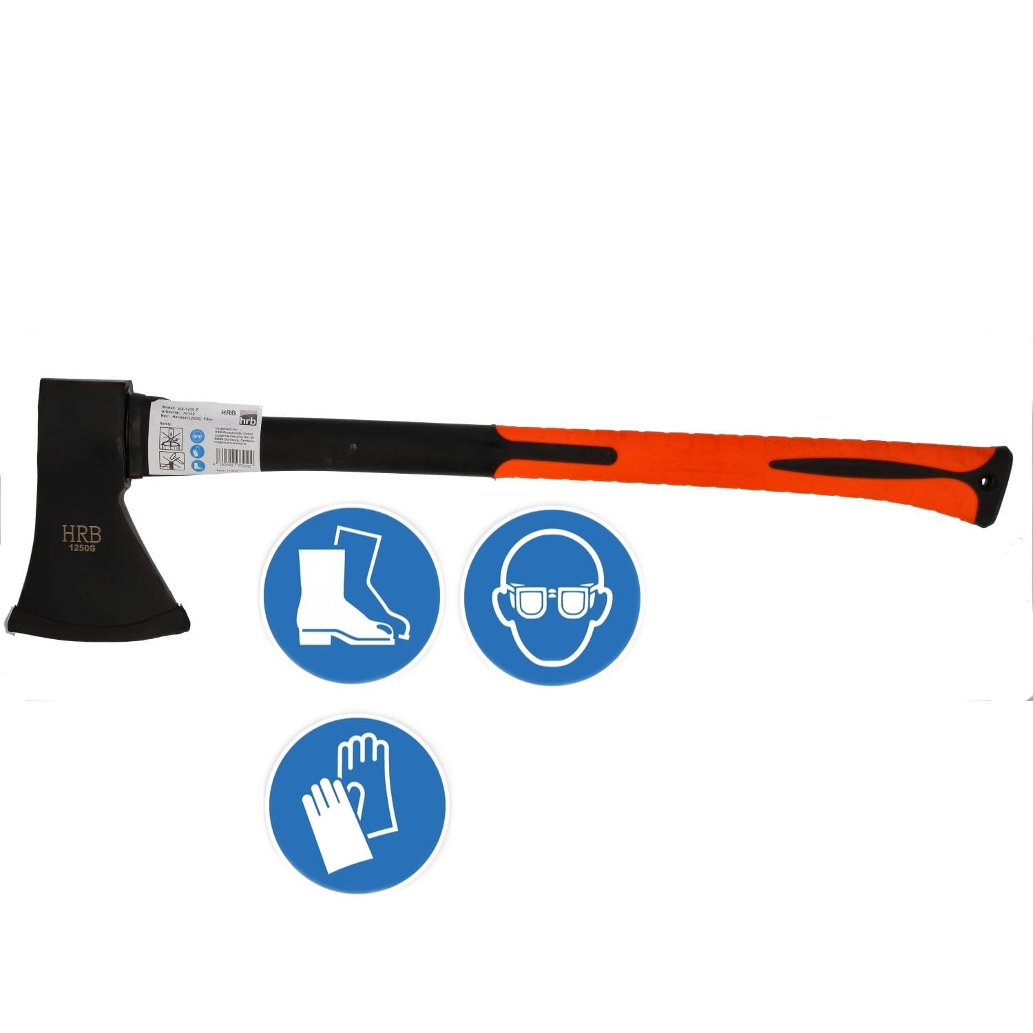 HRB Axt-Set, 3 teilig, Spaltaxt 3000 g, Beil 600g Plus 1250g Spaltaxt, ideal für die Holzspaltung mit Fiberglasgriff