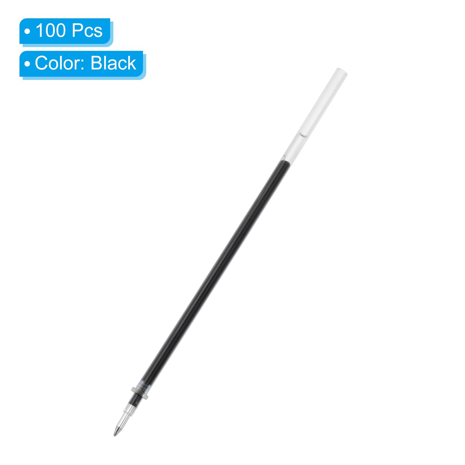 PATIKIL Retractable Gel Pen Refills, 100 Pcs Black Rollerball Gel Ink Pens Refills Bulk Set, 0.5mm Fine Point for Office Home Writing - Image 3