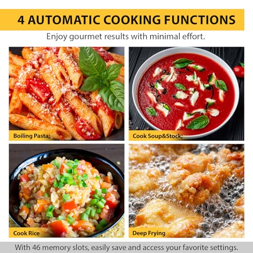 Image of Nuwave Diamond Induction Cooktop, New & Improved Electric Burner with Probe, 91 Temps 50F to 500F, 6.5 inch Heating Coil, Shatter-Proof Ceramic Glass, 3 Wattage Settings, Ideal for Dorms, RVs & Apts