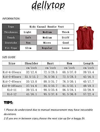 Laocerence Girls Boys Basic Sleeveless Zipper Vest Hoodie Casual Sweatshirt Soild Tank Tops Kanga Pocket Outerwear Coat Jacket Burgundy #TOP6
