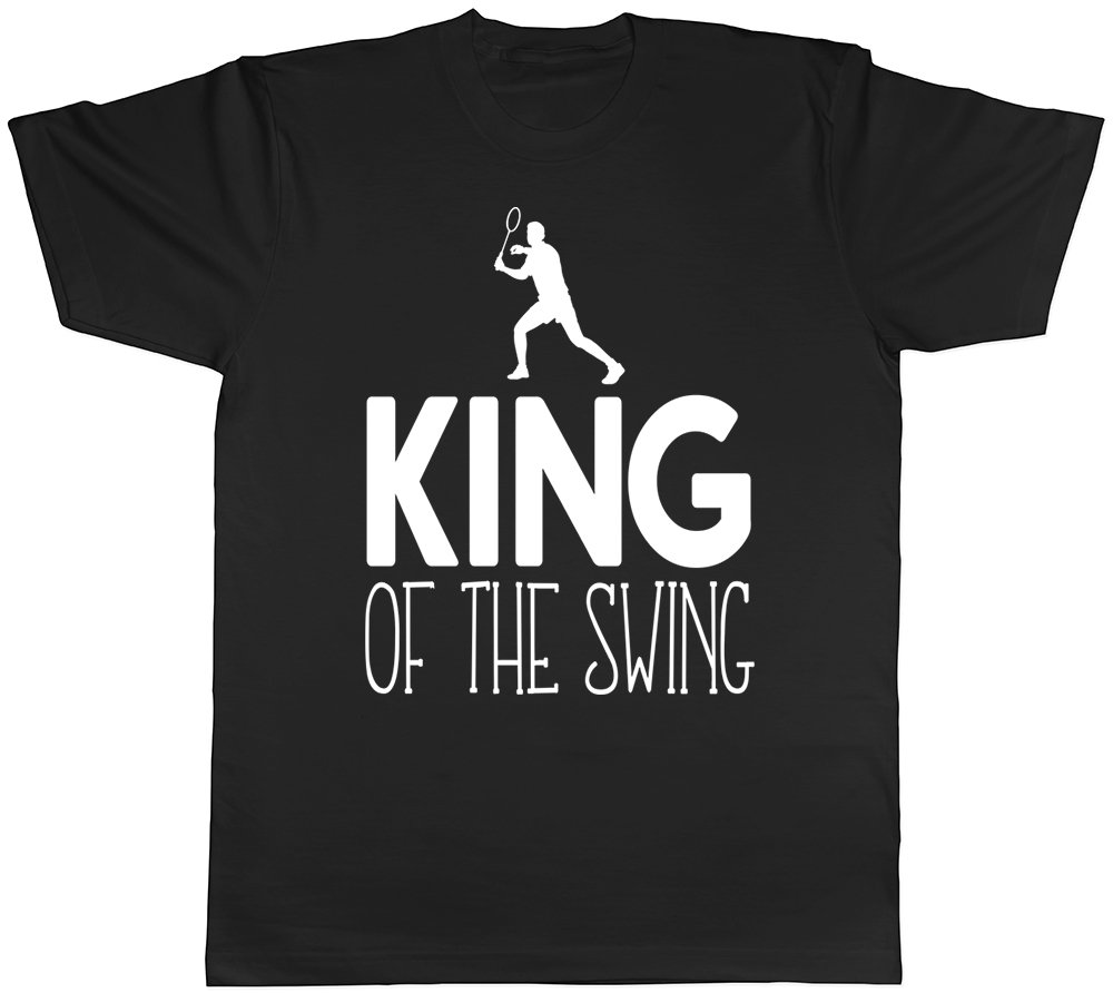 King of the Swing Badminton Mens Short Sleeve T-Shirt Black