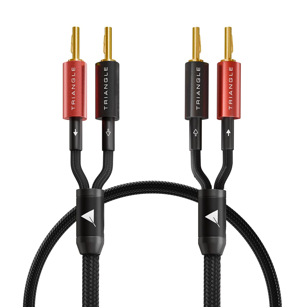 Triangle – Câbles Enceintes Prémontés avec Fiches Bananes 2x2,5m Black Serie – Cuivre OFC 99,99% Pur – Qualité Audiophile – Compatible Amplificateur & Enceintes Passives (Paire)