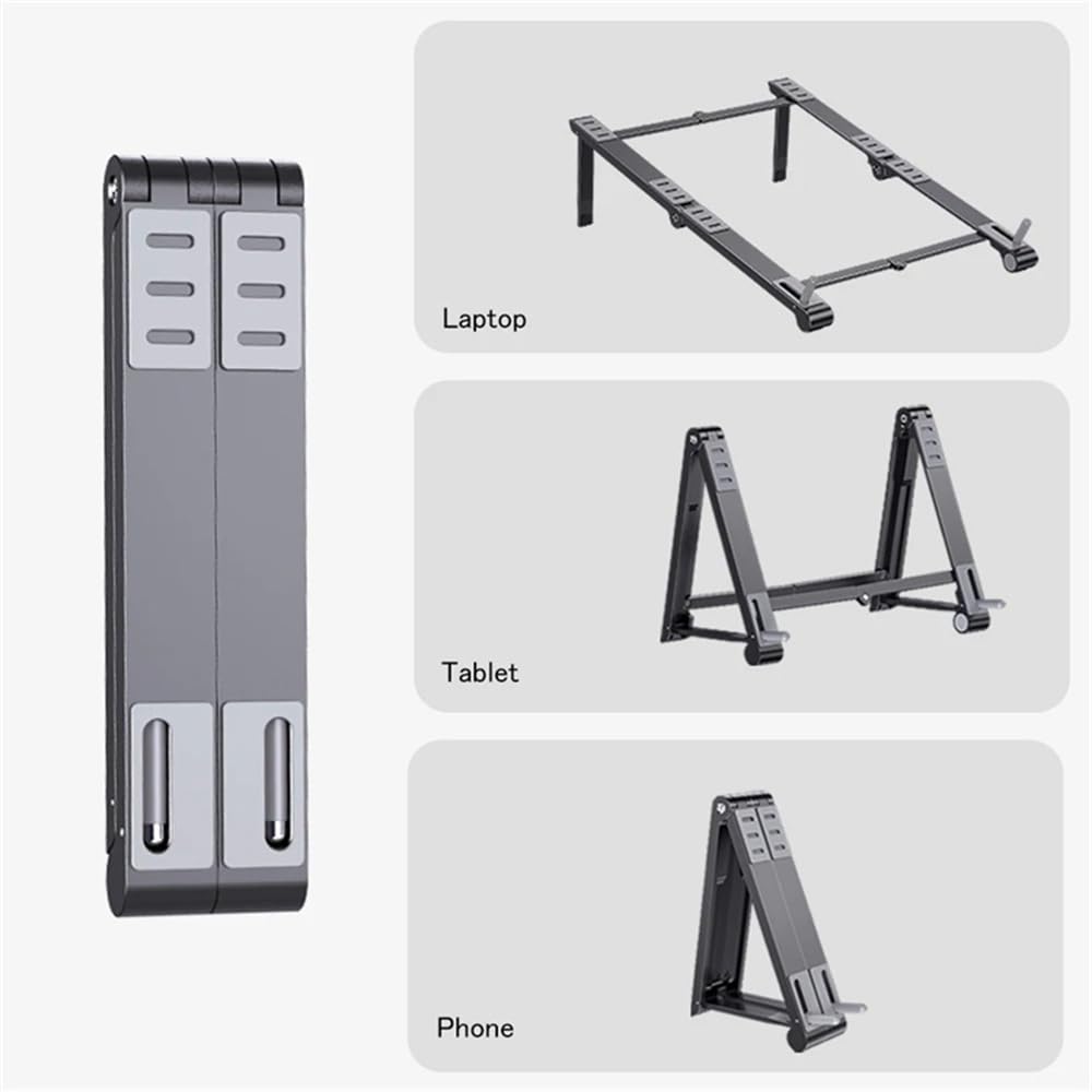 Podstawka pod laptopa, Aluminum Alloy Laptop Stand, Portable Scalable Laptop Cooling Holder Foldable Bracket Akcesoria do laptopów
