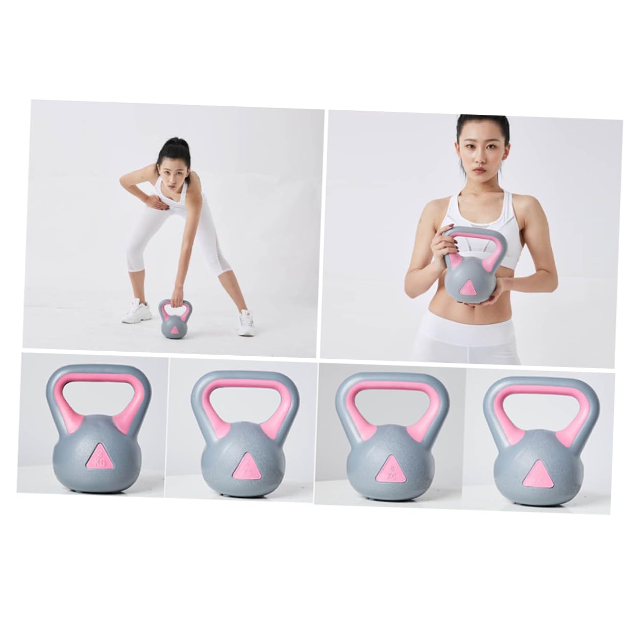 Kettlebell Fisso 2kg 1 Pezzo in Pp Rosa per Allenamento Donna | Palestra e Body Workout, Aumenta Resistenza Muscolare e Forza, Formato Dedicato