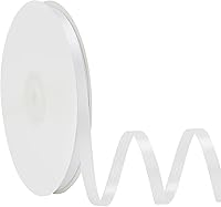 Vista 279 de Cinta de satén rosa polvoriento de doble cara, 3/8 pulgadas x 50 yardas, cintas de poliéster rosa polvoriento para envolver regalos, cinta de tela